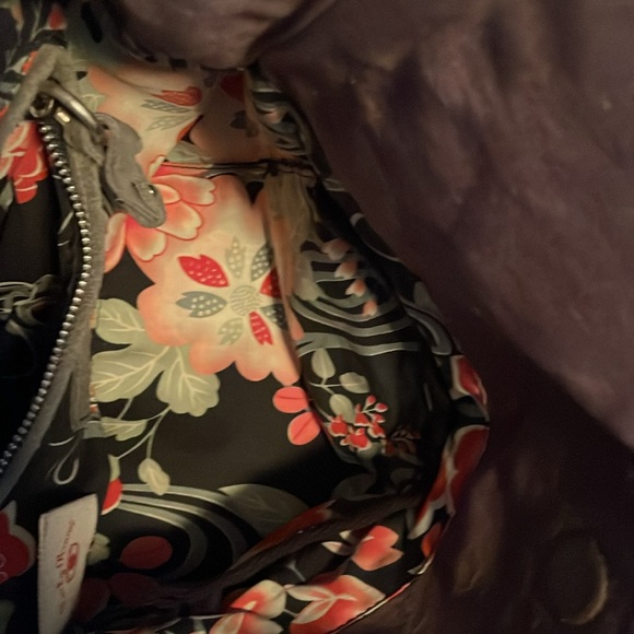 Lucky Brand suede leather satchel/tote, zipper and pocket interior compartments - Picture 6 of 12